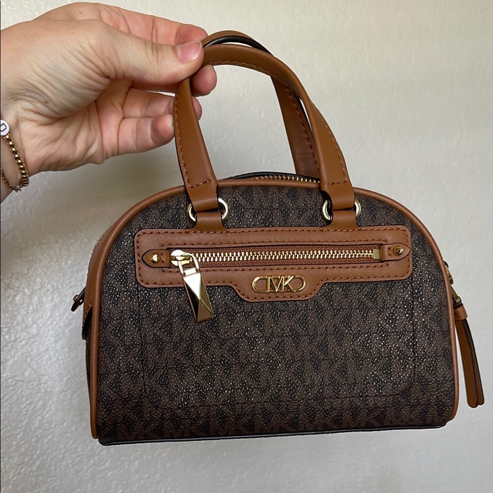 Michael Kors Brown Mini Bag with Signature Monogram